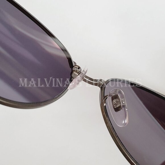 GUCCI SUNGLASSES GG00074 SK 005 LIGHT ROUND FRAME ACETATE METAL GG LOGO ENGRAVED - Picture 7 of 11